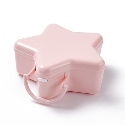 Misty Rose PP Plastic Multipurpose Portable Storage Box, for Sewing Box, Tool Box, First Aid Kit, Craft Supplies Organizer Case, with Latching Lid & Handle, Star, Misty Rose, 170x170x71mm, Inner Diameter: 130x162mm