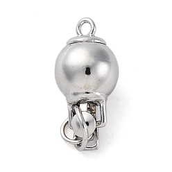 Платина Застежки латунные коробки, без кадмия, без никеля и без свинца, круглые, платина, 29 мм, отверстие : 1.2 мм