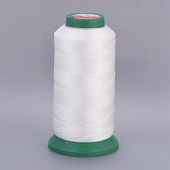 White Polyester Sewing Threads, Temperature Heat Resistant Threads, DIY Leather Sewing Craft, Bookbinding, Shoe Repairing, White, 0.3mm, 1800m/roll