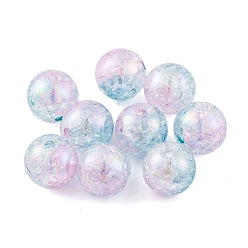 Сливовый Радужные переливающиеся акриловые бусины с УФ-покрытием, круглые, слива, 12 мм, отверстие : 2.2 мм