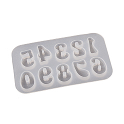 Number DIY силиконовые формы кабошон, формы для литья смолы, для уф-смолы, изготовление изделий из эпоксидной смолы, число 0~9, число, 53x88x5 мм