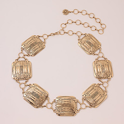 Золотой Цепи на талию из сплава с квадратными звеньями в богемном стиле для женщин, золотые, 41.34 дюйм (105 см)