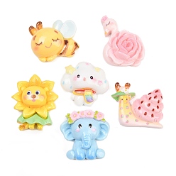 (52) Непрозрачная лаванда Кабошоны из непрозрачной смолы животного происхождения, разнообразные, разноцветные, 21.5~28.5x23.5~27x9~10.5 мм