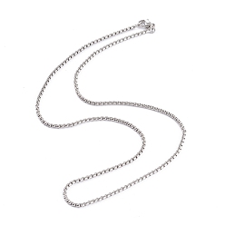 Платинированный Ожерелья с цепочкой из латуни, с карабин-лобстерами , долговечный, Реальная платина, 17.32 дюйм (44 см), 2 мм