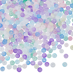 (52) Непрозрачная лаванда 600 бусины из искусственного нефрита, шариков Rondelle, разноцветные, 6~6.5x3.5 мм, отверстие : 1.2~1.4 мм