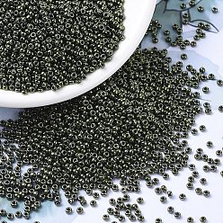 (RR459) Metallic Olive MIYUKI Round Rocailles Beads, Japanese Seed Beads, 11/0, (RR459) Metallic Olive, 2x1.3mm, Hole: 0.8mm, about 1100pcs/bottle, 10g/bottle