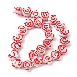 (123L) Белый крем непрозрачный блеск Бусины лэмпворк , раковина, огнеупорный кирпич, 14~15x14~15.5x8.5~9.5 мм, отверстие : 1.6~1.8 мм