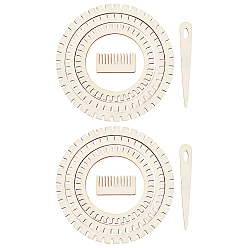пшеница Наборы деревянных круговых ткацких станков в форме шестерни, с гребешком и каплевидными иглами, цвет пшеницы, 25.5~150x15.5~150x3~3.5 мм, 5 шт / комплект