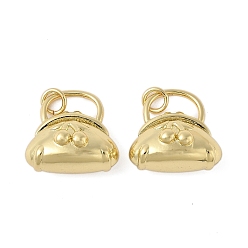 Настоящее золото 18K Латунные подвески, прелести мешков, с целью перехода в кольце, долговечный, без свинца и без кадмия, реальный 18 k позолоченный, 16.5x17.5x10 мм, отверстие : 3.5 мм