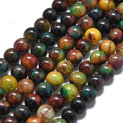 Кокосово-Коричневый Натуральный Malaysia нефритовые бусы пряди, окрашенная и подогревом, круглые, кокосового коричневый, 6~6.5 мм, отверстие : 1 мм, около 60~62 шт / нитка, 14.96 дюйм (38 см)