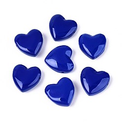Средно-синий Окрашенные и нагретые искусственные нефритовые стеклянные бусины, сердце, светло-синий, 24x24.5x9~9.5 мм, отверстие : 1.6 мм