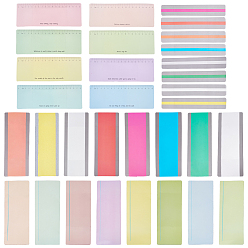 (52) Непрозрачная лаванда Пластиковые полоски для чтения, инструменты, фокус пальца, накладные полоски для закладок, прямоугольные, разноцветные, 190x32~70x0.5 мм, 8 шт / пакет, 7 пакеты / комплект