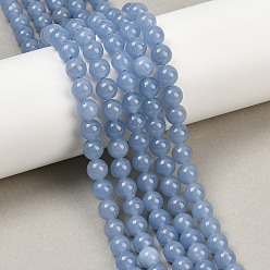 Ангелит Натуральные ангельские бусины, круглые, 6 мм, отверстие : 1 мм, около 58 шт / нитка, 14.96'' (38 см)