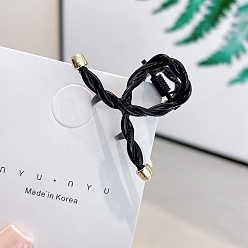 Черный Заколки для волос из сплава с краской для выпечки, форма скручивания веревки, чёрные, 35x25 мм