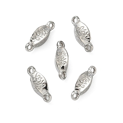 Нержавеющая Сталь Цвет 304 ссылки нержавеющей стали, подвески-соединители в форме цветка с плоским овалом, не тускнеет, цвет нержавеющей стали, 11.5x5.5x5.5 мм, отверстие : 1 мм