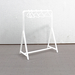 Белый Пластиковая вешалка для одежды миниатюрные украшения, аксессуары для домашнего кукольного домика с микро-ландшафтом, притворяясь опорными украшениями, белые, 104x57x125 мм