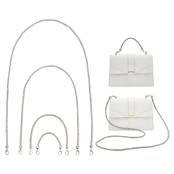 Platinum 4Pcs 4 Style Rhinestone Round Bag Straps, with Zinc Alloy Lobster Claw Clasps, Platinum, 20~121x0.6~0.8cm, 1pc/style