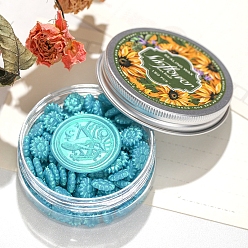 Бирюза 150 шт. Частицы сургуча, для ретро печать печать, подсолнечник, бирюзовые, 72x28 мм