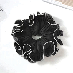 Черный Тканевые аксессуары для волос, резинки для волос для девочек или женщин, складки резинки для волос, чёрные, 150 мм