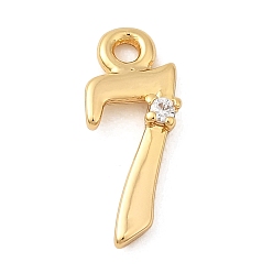 Настоящее золото 18K Латунные микро проложить кубического циркония прелести, без никеля , число, реальный 18 k позолоченный, 14x6x2 мм, отверстие : 1.4 мм