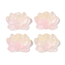 Pink Краски для выпечки стеклянные бусины, лотос, розовые, 15.5x20.5x7.5 мм, отверстие : 1.2 мм