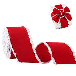 Красный Полиэфирная лента, с железной проволокой, для упаковки подарков, красные, 2-1/2 дюйм (63 мм), 5 м / шт