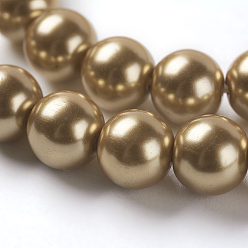 Peru Eco-Friendly Dyed Glass Pearl Round Beads Strands, Grade A, Cotton Cord Threaded, Peru, 8mm, Hole: 0.7~1.1mm, about 52pcs/strand, 15 inch