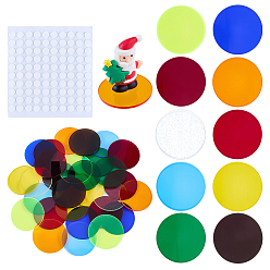 (52) Непрозрачная лаванда Акриловые листы, с круглым ПВХ двусторонним скотчем, плоско-круглые, разноцветные, 49.5x3 мм