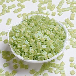 (TL143FR) Matte Transparent Chartreuse AB MIYUKI TILA Beads, Japanese Seed Beads, 2-Hole, (TL143FR) Matte Transparent Chartreuse AB, 5x5x1.9mm, Hole: 0.8mm, about 5900pcs/500g
