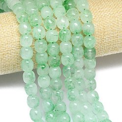 Бледно-Зеленый Натуральный Malaysia нефритовые бусы пряди, окрашенная и подогревом, баррель, бледно-зеленый, 9.5~10x8.5 мм, отверстие : 1 мм, около 37~38 шт / нитка, 14.57''~14.96'' (37~38 см)