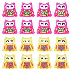 (52) Непрозрачная лаванда 16 шт 2 цвета совы пищевые экологически чистые силиконовые фокусные бусины, разноцветные, 25x26x8 мм, отверстие : 3.5 мм, 8 шт / цвет