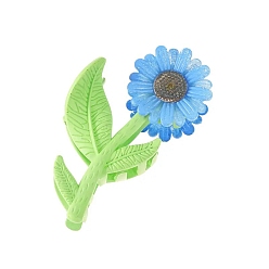 Светло-Голубой Пластиковые зажимы когтя волос, аксессуары для волос для женщин и девочек, подсолнечник, Небесно-голубой, 100x55 мм