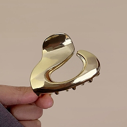 Золотой Сплав клипы коготь волос, для женщин девушек, золотые, 60x30 мм