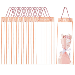 Темный Лосось Прозрачные пластиковые упаковочные пакеты, с ручками из полиэстерового шнура, прямоугольные, темный лосось, 40x16x0.02 см