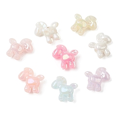 (52) Непрозрачная лаванда Непрозрачные акриловые бусины с УФ-покрытием, лошадь, с покрытием AB цвета, разноцветные, 17x16.5x7.5 мм, отверстие : 2 мм, Около 1004 шт / 500 г