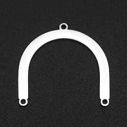 Нержавеющая Сталь Цвет Не тускнеет 201 компоненты люстры из нержавеющей стали ссылки, симметричная форма дуги, лазерная резка, цвет нержавеющей стали, 23x25x1 мм, отверстие : 1.4 мм