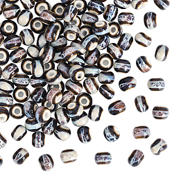 Кокосово-Коричневый 120шт. фарфоровые бусины ручной работы, круглые, яркие глазированный фарфор, кокосового коричневый, 6~7x5~6 мм, отверстие : 2 мм