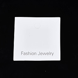 Weiß Karton Schmuck-Display-Karten, für Halsketten, Schmuck hängen Tags, quadrat mit wort modeschmuck, weiß, 8x8x0.04 cm