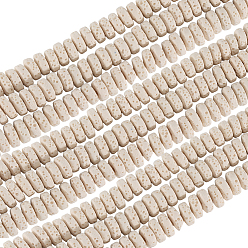 Белый 4 пряди бусины из натурального лавового камня пряди, окрашенные, Плоский круглый / диск, белые, 8~8.5x3~4 мм, отверстие : 2 мм, около 54~60 шт / нитка, 7.87 дюйм (20 см)