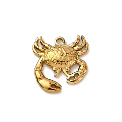 Краб 304 подвески из нержавеющей стали, золотые, краб, 21.5x20x3 мм, отверстие : 2 мм