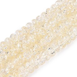 Светлый Золото-желтый Хрустящие прозрачные стеклянные бусины нити, рондель, светлый золотарник желтый, 8~8.5x3.5~5 мм, отверстие : 1~1.4 мм, около 76~86 шт / нитка, 15.16~15.55 дюйм (38.5~39.5 см)