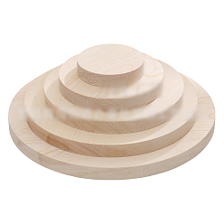 Blanched Almond Flat Round Pine Wooden Boards for Painting, Blanched Almond, 10x1.5cm