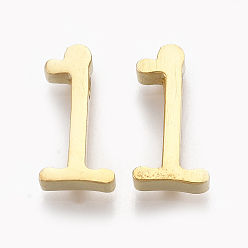 Letter I 304 Stainless Steel Pendants, Golden, Letter, Letter.I, 13x7x3mm, Hole: 1.8mm