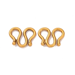 Antique Golden 925 Sterling Silver S-hook Clasps, Antique Golden, 9x11.5x1.5mm, Hole: 3mm