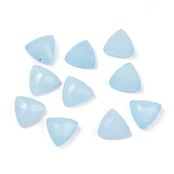 Светло-Синий Натурального белого нефрита кабошонов, окрашенные, граненые, треугольные, голубой, 10x10x5 мм