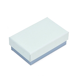 Лазурный Бумажные коробки для демонстрации ювелирных изделий, футляры для хранения колец, серег, ожерелий, браслетов, с губкой внутри, прямоугольные, лазурный, 8.1x5.25x2.8 см