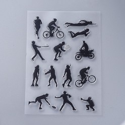 Sports Silicone Stamps, for DIY Scrapbooking, Photo Album Decorative, Cards Making, Stamp Sheets, Sports Themed Pattern, 160x110x3mm