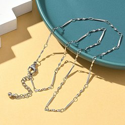 Нержавеющая Сталь Цвет 304 ожерелья нержавеющей стали, цвет нержавеющей стали, 17.91 дюйм (45.5 см) в длину + 45 удлинитель мм