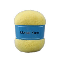Шампанско-Желтый Пряжа для вязания, пряжа мохер, для пледов подушки поделки из пряжи крючком, шампанское желтый, 1 мм, около 50г/моток