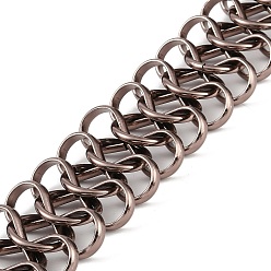 Коричневый Алюминиевая цепь с покрытием стойки, кофе, 39x16.2x4.2 мм, около 6.56 футов (2 м) / рулон